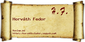 Horváth Fedor névjegykártya