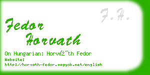 fedor horvath business card